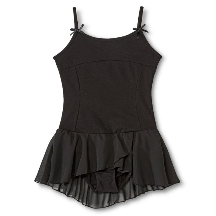 Danz N Motion By Danshuz Danz N Motion Girls' Lattice Back Activewear Leotard Dress - Black