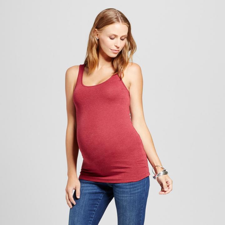 Maternity Scoop Neck Tank - Isabel Maternity By Ingrid & Isabel Berry Heather