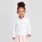 Toddler Girls' Denim Jacket - Cat & Jack White 12m, Toddler Girl's