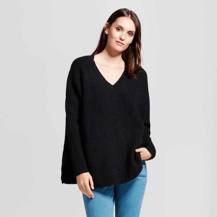 Women's V-neck Pullover Sweater - Mossimo Black