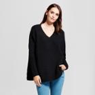 Women's V-neck Pullover Sweater - Mossimo Black