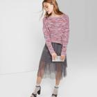 Women's Long Sleeve Crewneck Tinsel Sweater - Wild Fable Pink