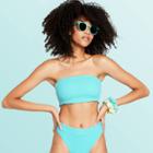Women's Puckered Bandeau Bikini Top - Stoney Clover Lane X Target Blue Xxs