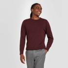 Men's Textured Stripe Regular Fit Crew Neck Sweater - Goodfellow & Co Burgundy