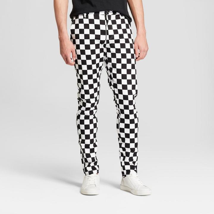 Men's Gingham Check Slim Tapered Pants - Jackson Black/white