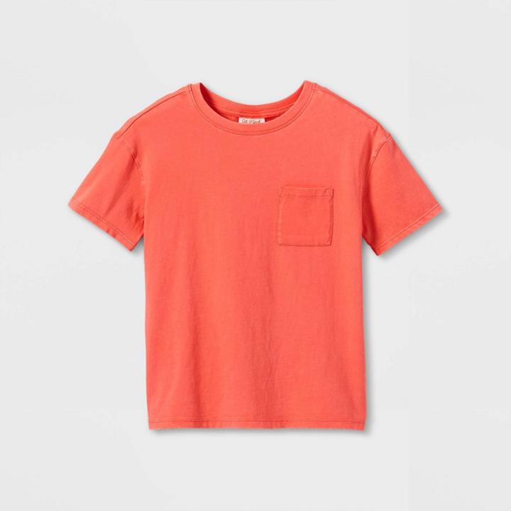 Toddler Solid Short Sleeve T-shirt - Cat & Jack Coral