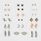 Bird And Cactus With C Shape Hoops Earring Set 18ct - Wild Fable,