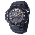 Men's U.s. Navy C41 Multifunction Watch By Wrist Armor-black And Gold Dial-black Nylon Strap, Size: