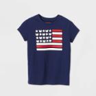 Petitegirls' Short Sleeve Americana Flag Graphic T-shirt - Cat & Jack Navy