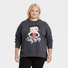 Women' Betty Boop Plus Size Graphic Sweatshirt - Charcoal Gray
