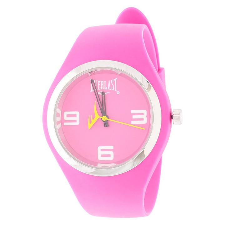 Ladies' Everlast Soft Touch Rubber Strap And Case With Metal Bezel Watch - Pink