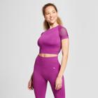 Women's Seamless Short Sleeve Crop Top - Joylab Amethyst (purple)