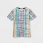 Boys' Vertical Tie-dye Short Sleeve T-shirt - Art Class Xs, Blue/ivory/green