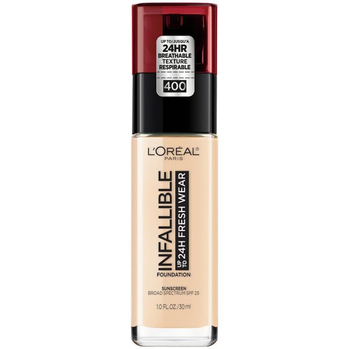 L'oreal Paris Infallible 24hr Fresh Wear Foundation 400 Pearl - 0.17 Fl Oz, Pearl
