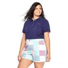 Women's Plus Size Short Sleeve Polo Shirt - Navy 1x - Vineyard Vines For Target, Blue