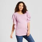 Maternity Flutter Sleeve Top - Isabel Maternity By Ingrid & Isabel Purple S, Infant Girl's