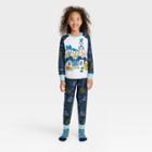 Girls' Mickey Mouse & Friends Hanukkah Pajama Set With Cozy Socks - Blue