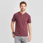 Men's Standard Fit Short Sleeve Henley T-shirt - Goodfellow & Co Red S, Men's,