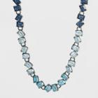 Short Square Stone Necklace - A New Day Blue
