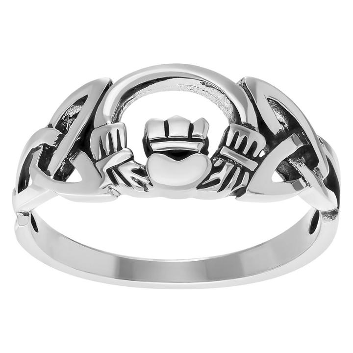 Women's Journee Collection Lustrous Celtic Claddagh Ring In Sterling Silver -
