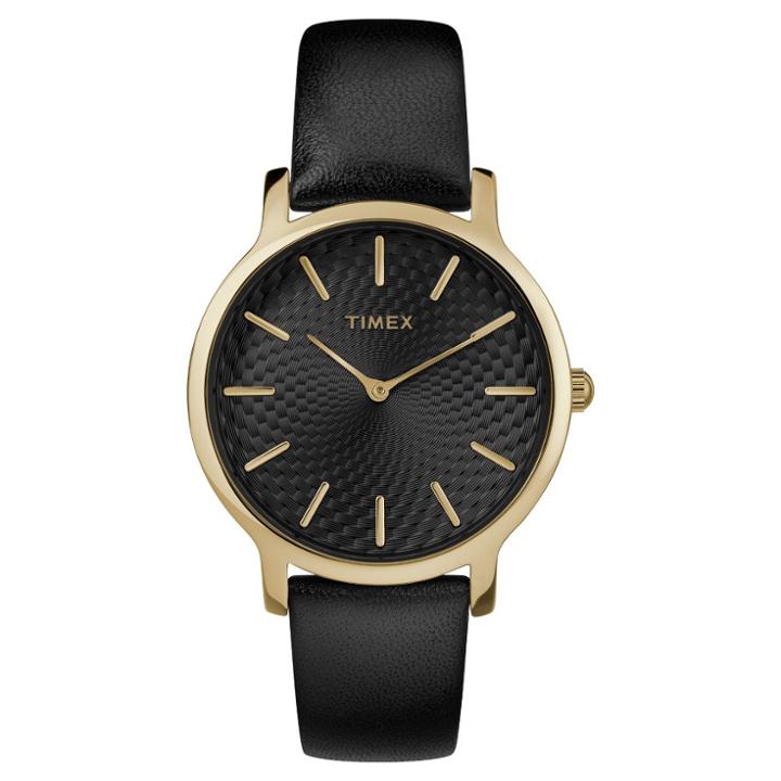 Women's Timex Metropolitan Watch With Leather Strap - Gold/black, Gold Black