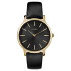 Women's Timex Metropolitan Watch With Leather Strap - Gold/black, Gold Black
