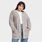 Women's Plus Size Open Cardigan - A New Day Brown