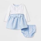 Baby Girls' Jacquard Dress With Cardigan Sweater - Cat & Jack White Newborn, Girl's,