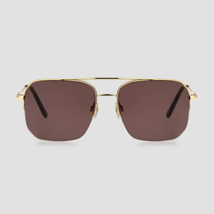 Women's Semi-rimless Navigator Sunglasses - Universal Thread Gold