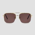 Women's Semi-rimless Navigator Sunglasses - Universal Thread Gold