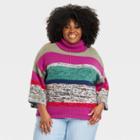 Women's Plus Size Turtleneck Sweater - Knox Rose Raspberry