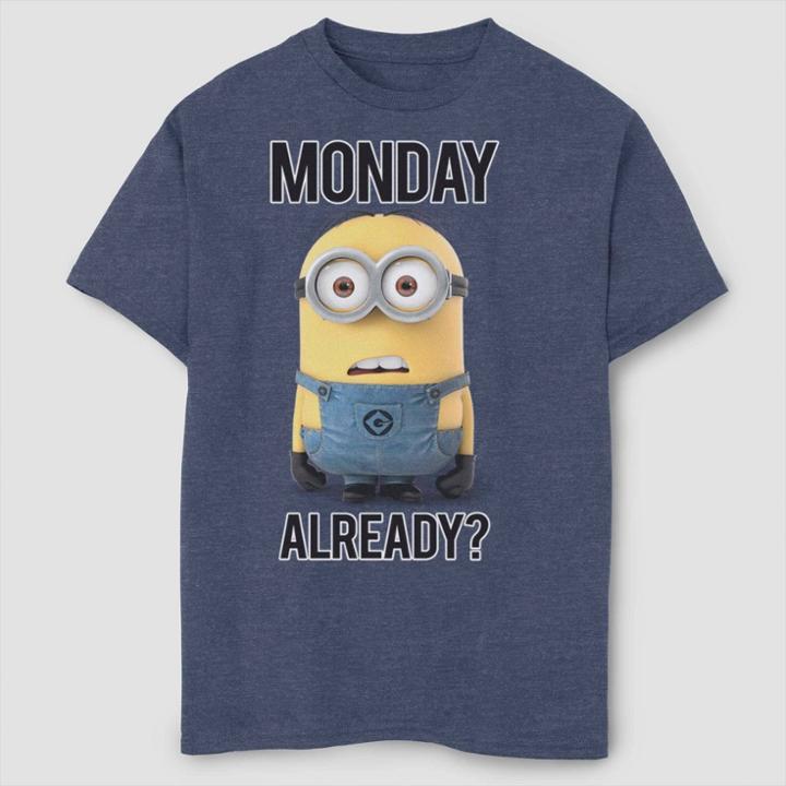 Fifth Sun Boys' Despicable Me Minions Monday Already T-shirt - Navy