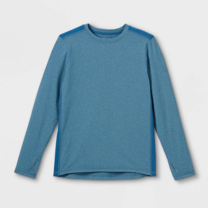 Boys' Long Sleeve Soft Gym T-shirt - All In Motion Blue