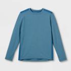 Boys' Long Sleeve Soft Gym T-shirt - All In Motion Blue