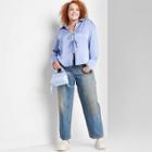 Women's Plus Size High-rise Straight Dad Jeans - Wild Fable Blue