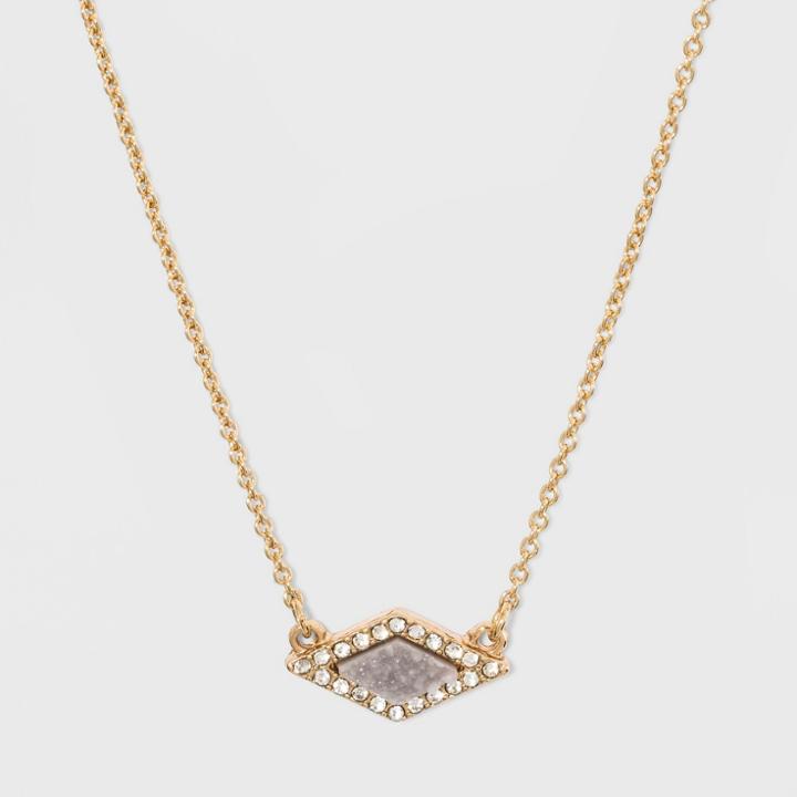 Sugarfix By Baublebar Crystal Trim Pendant Necklace - Gray, Girl's,