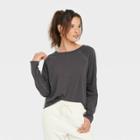 Women's Long Sleeve Sensory Friendly T-shirt - Universal Thread Dark Gray