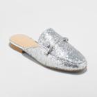 Women's Kona Wide Width Slip On Loafer Mules - A New Day Silver 9w,