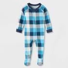 Baby Hanukkah Buffalo Check Print Matching Family Footed Pajama - Wondershop Blue
