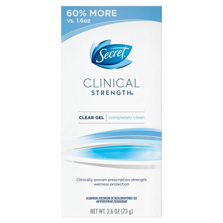 Secret Clinical Strength Completely Clean Clear Gel Antiperspirant And Deodorant - 2.6oz, Women's