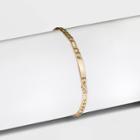 Gold Plated Initial 'e' Bar Figaro Chain Bracelet - A New Day Gold