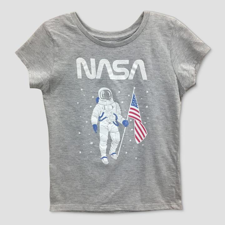 Girls' Nasa Short Sleeve T-shirt - Heather Gray