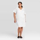 Women's Plus Size Short Sleeve Essential T-shirt Dress - Prologue White 1x, Women's,