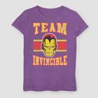 Girls' Marvel Iron Man Team Invincible Short Sleeve T-shirt - Purple