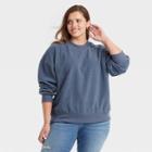 Women's Plus Size Fleece Sweatshirt - Universal Thread Navy