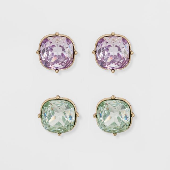 Sugarfix By Baublebar Two-tone Crystal Stud Earring Set -