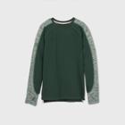 Boys' Long Sleeve Heather Colorblock Soft Gym T-shirt - All In Motion Deep Green