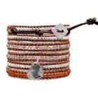 Target Women's Wrap Fashion Bracelet With Beads - Brown And Gray (30), Size: Small, Brown/gray