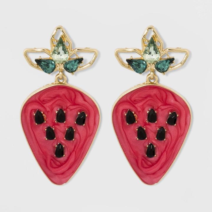 Sugarfix By Baublebar Strawberry Drop Earrings - Red, Girl's