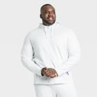 Men's Textured Fleece Premium Full-zip Hoodie - All In Motion True White S, Men's,